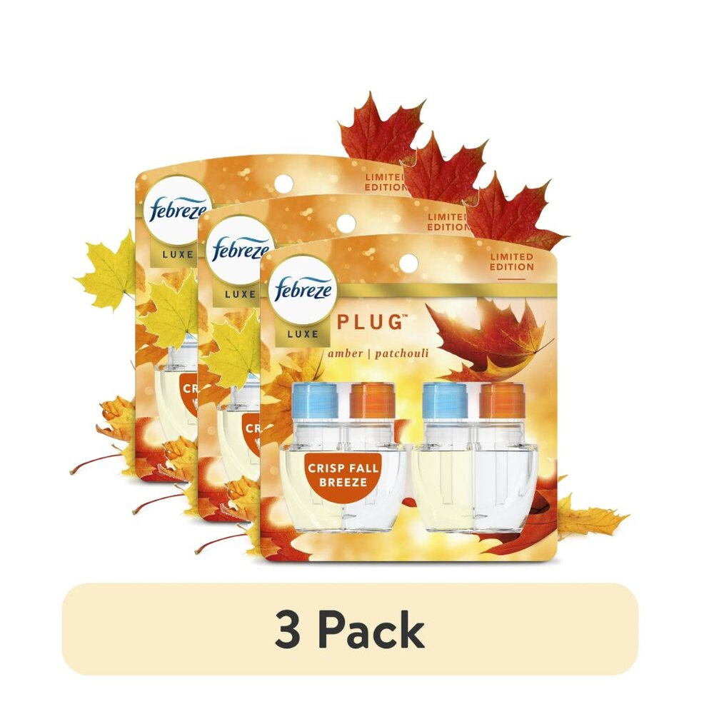 NEW✅ 3pack Febreze Plug Refill Air Freshener Crisp Fall Breeze Scent